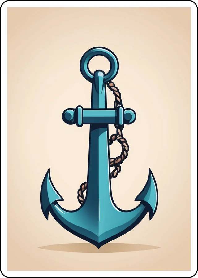 The back of a Swab the Deck card: a teal anchor on parchment.