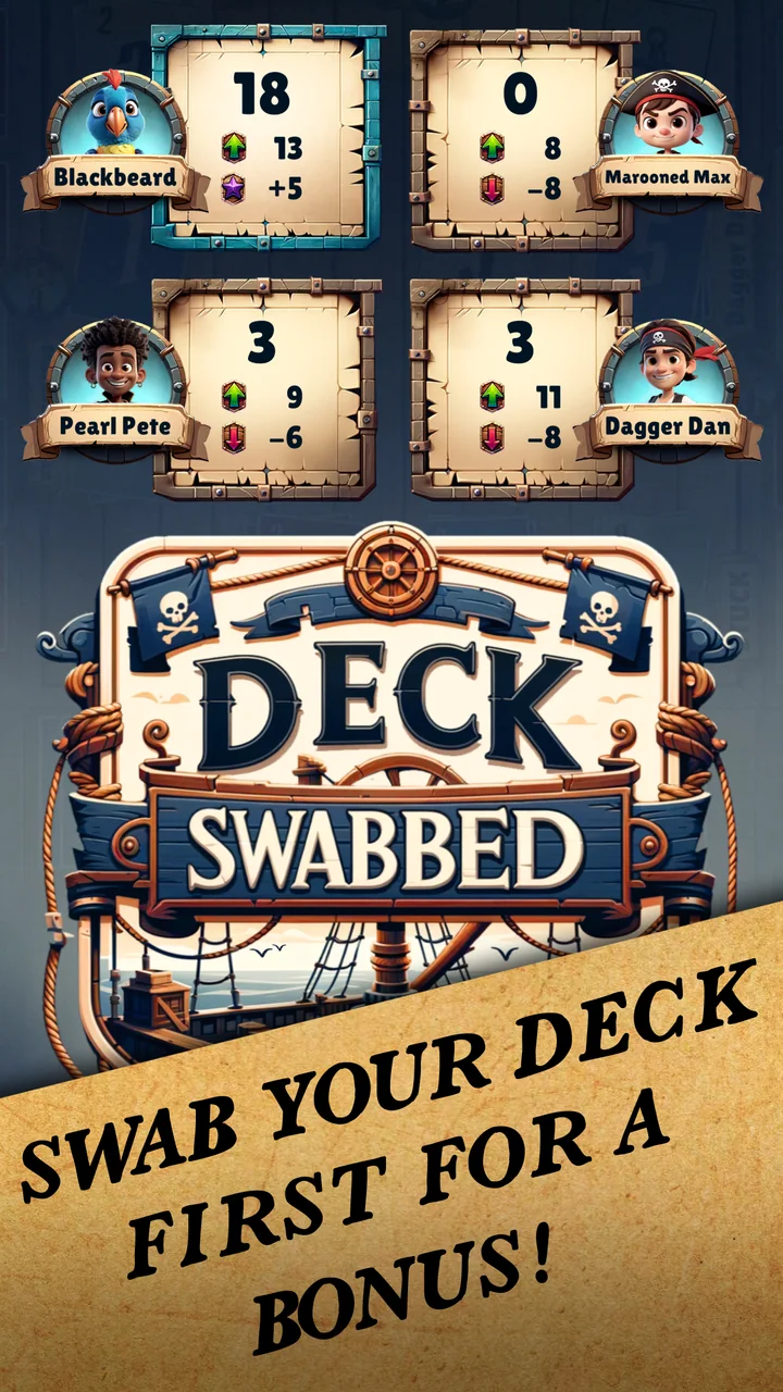 The Deck Swabbed bonus for emptying your deck first in Swab the Deck.
